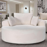 Ensemble de fauteuils sectionnels modernes en velours côtelé blanc, ultra-doux, avec coussins assortis, tissu côtelé doux, design durable, pour salon