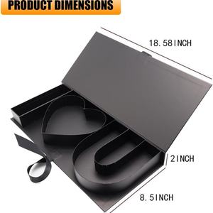 กล่องของขวัญรูปหัวใจเปล่า  "ฉันรักคุณ"  ทำจากกระดาษแข็ง สำหรับใส่ดอกไม้หรือช็อกโกแลต ฝาใส (ฉันรักคุณ สีดำ) ของขวัญงานฝีมือจากจีน - Product Image 3