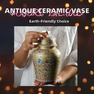 Jarrón de Cerámica Perlado Ecológico de Lujo Ligero Estilo Antiguo para Decoración del Hogar, Regalo de Cumpleaños o Acción de Gracias - Product Image 2
