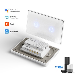 Chúng tôi tiêu chuẩn 2 gang thông minh Wifi chuyển Flush núi tuya Google Alexa tương thích điều khiển từ xa chuyển đổi với Tempered Glass Bảng điều chỉnh - Product Image 4