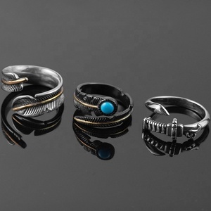 Conjunto de Joyería de Anillos y Brazaletes de Acero Inoxidable de Estilo Clásico, Diseño Abierto, Regalos Vintage, Directo de Fábrica - Product Image 6