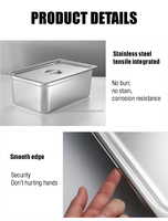 Conteneur alimentaire Gastronorm en acier inoxydable toutes tailles pour usage commercial UE/US