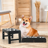 Double gamelle surélevée réglable pour chien, mangeoire surélevée pour animaux de compagnie, gamelles pour nourriture et eau pour chat avec support, table élévatrice en acier inoxydable pour chien