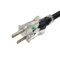 Cable de alimentación de alta resistencia para exteriores SJTW 8/10/12 AWG NEMA 5-15P a conector hembra sin aislamiento con extremo iluminado y pestillo