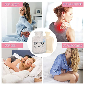 <span class=keywords><strong>Bouillotte</strong></span> durable en peluche blanche motif ours avec housse douce et masque pour les yeux – Ensemble pour la maison - Product Image 5