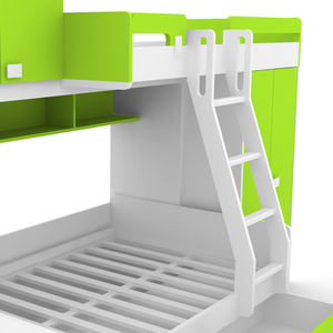 Lit superposé pour enfants en <span class=keywords><strong>bois</strong></span> moderne avec double échelle et tiroirs, idéal pour les appartements, les chambres à coucher et les écoles, vert Tomyniki Nobel, vente en gros d'usine - Product Image 5