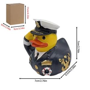 Statue de canard <span class=keywords><strong>capitaine</strong></span> en résine imprimée en 3D personnalisée, hommage aux anciens combattants, ornement de croisière, figurine de collection nautique pour bureau ou voiture, cadeau - Product Image 5