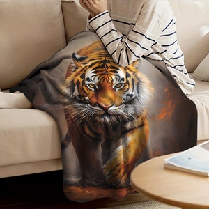 <span class=keywords><strong>Tiger</strong></span> In Kỹ Thuật Số 100% <span class=keywords><strong>Polyester</strong></span> Flannel Chăn Mềm Sofa Ném Lười Biếng Khăn Choàng Du Lịch Xách Tay Thân Thiện Với Môi Nhà Máy Bán Buôn - Product Image 3