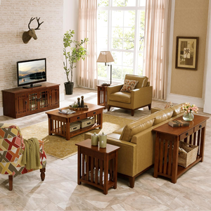 Mesa Auxiliar Estrecha de Roble de 12 Pulgadas Home Mission, Mesa Lateral de Madera Tradicional Independiente para <span class=keywords><strong>Sala</strong></span> de Estar - Product Image 6