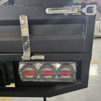 Capot de benne en alliage d'aluminium pour pick-up double cabine, verrouillable, avec boîte à outils latérale, pour plateau de camionnette