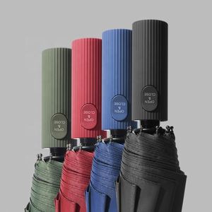 Paraguas Publicitario Automático de 10 Varillas de Fibra Negra con Protección UV, Diseño Reforzado Antitormenta, Mango de Goma, Regalo Empresarial para Días Lluviosos - Product Image 4
