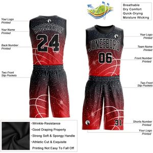 Conjunto de Uniforme de Baloncesto Personalizado FOXA, Sublimado, de Secado Rápido, Cuello Redondo, Unisex, 320gsm - Product Image 2