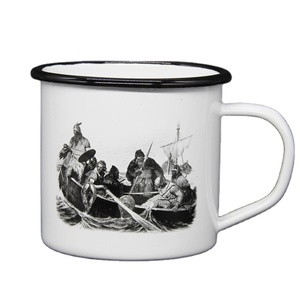 <span class=keywords><strong>Taza</strong></span> de acero esmaltada con impresión de logotipo personalizado, esmalte blanco, para acampada, al <span class=keywords><strong>por</strong></span> <span class=keywords><strong>mayor</strong></span> - Product Image 1