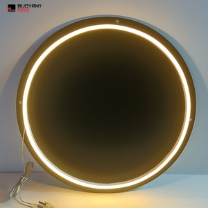 Custom Round Acrylic Sign Board Illuminate 3D Logo Beauty Shop Salon <b>Wall</b> Sign Led Backlit Business Logo Sign - Product Image 5