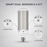 Ampoule LED E26 E27 B22 38W 45W 3CCT 2700K 3500K 4000K avec détecteur de mouvement, du crépuscule à l'aube, 4000LM 5000LM CRI 90 pour entrepôt et garage