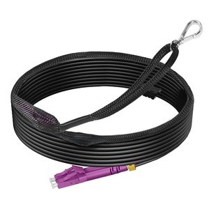 Câble de brassage à <span class=keywords><strong>fibre</strong></span> <span class=keywords><strong>optique</strong></span> blindé extérieur OEM ODM 164ft50m OM4 MM LC vers LC, pour enterrage direct, industriel, TPU, Multimode 40GB100GB avec P - Product Image 1