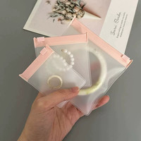 Bolsa Pequeña de PVC para Joyería con Logotipo Personalizado, Transparente, Esmerilada, con Bolsillo y Cierre, Bolsa Guardapolvo, Bolsa de Embalaje con Cremallera Personalizada