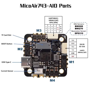 MicoAir H743 V2 AIO 45A 2-6S AM32 Contrôleur de vol et ESC tout-en-un prenant en charge PM PX4 INAV pour accessoires de drones - Product Image 5
