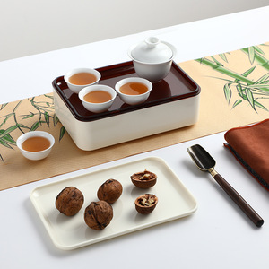 Portable <b>Tea</b> <b>Set</b> Mini Travel Outdoor Office Use <b>Plastic</b> Simple Style Gift Ready - Product Image 2