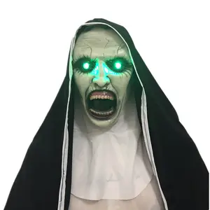 Nicro topeng wajah pesta Halloween anak-anak seram anak topeng Cosplay perlengkapan pesta topeng boneka hantu biarawati bayi