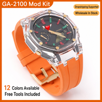 Kit de remplacement de boîtier et de bracelet pour montre GMA-S2100 GA-2100, en silicone transparent, avec boucle à ardillon de 22 mm
