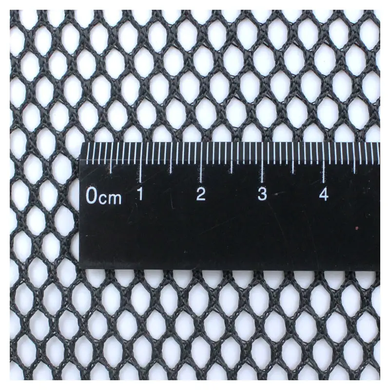Free Sample Fine Holes Black Warp Knitted 100% Polyester Net Mesh Fabric For Running Shoes