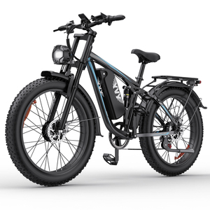 Vélo électrique de ville pour adultes avec freins à disque hydrauliques de 26 pouces, batterie au lithium, double moteur et pneus larges - Product Image 1