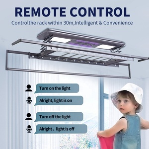 Giá Thấp Nhà Máy Bán Tự Động Máy Sấy Điện Giá Trong Nhà/Ngoài Trời Có Thể Gập Lại Khô Móc Áo Nhôm Tường Quần Áo Giá Ban Công - Product Image 6