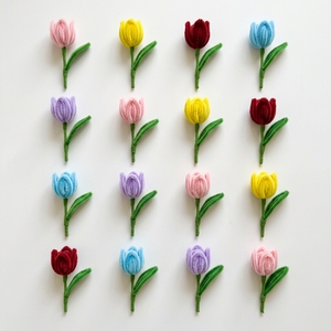 Fleurs artisanales de luxe en chenille, bouquet DIY en fil de chenille, tulipes et roses éternelles pour la décoration intérieure, les anniversaires et les fournitures d'artisanat - Product Image 3