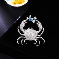 Broche en zircon haut de gamme XILIANGFEIZI en forme de petit crabe, accessoire de mariage créatif et personnalisé unisexe pour vestes de costume