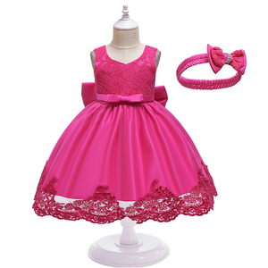 Robe longue pour filles avec nœud en dentelle, taille moyenne, robe de soirée pour enfants, fabrication OEM, vente en gros, vêtements pour enfants pour les fêtes - Product Image 4