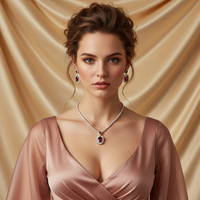 Parure de bijoux en tungstène et zircon Haute Couture pour femme, boucles d'oreilles et colliers motif feuille, pierres précieuses étincelantes, inaltérables, vente en gros