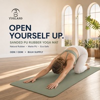 Tapete de Yoga Profesional Yugaland Flagship Pro de PU Lijado, 183*68cm, Antidesgarros, Base de Goma, Venta al Por Mayor