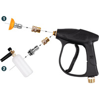 Pistolet à mousse haute pression ensemble de pistolet à mousse de neige Lance pistolet court 5 embouts de buse de laveuse à pression outils de nettoyage de voiture laveuse de voiture