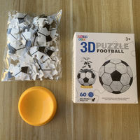 60 piezas 11cm personalizado Uv impresión plástico baloncesto fútbol estereoscópico esférico Juguete plástico bloques de construcción rompecabezas 3D rompecabezas bola