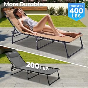 Chaise longue pliante en tissu, réglable en 5 positions, portable, capacité de 400 lb, pour extérieur, jardin, parc, camping, plage, <span class=keywords><strong>piscine</strong></span> - Product Image 3