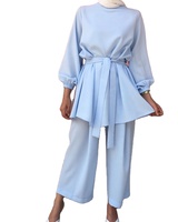 Ensemble de robe musulmane turque Abaya Dubaï taille 4XL Plus Size pour femmes, ensemble deux pièces, robe et pantalon, tenue ethnique islamique