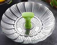 Panier à vapeur en acier inoxydable-Cuiseur à vapeur de légumes pour la cuisson-Support à vapeur multifonctionnel pliant pour fruits et légumes