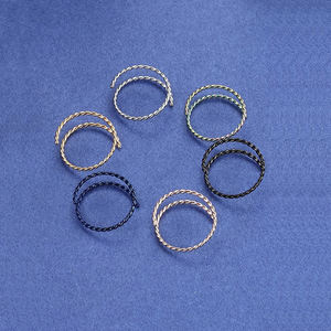 Anillo de aro <span class=keywords><strong>doble</strong></span> de acero inoxidable hipoalergénico, Piercing para la nariz, espiral, línea trenzada fina - Product Image 3