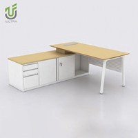 Bureau de direction modulaire ultra moderne et durable avec boîte à câbles intégrée et rangement extensible pour usage professionnel
