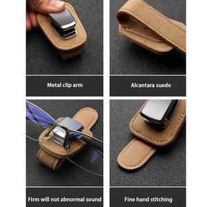 Visera <span class=keywords><strong>de</strong></span> Coche <span class=keywords><strong>de</strong></span> Gamuza con Logotipo Personalizado, Soporte para Gafas <span class=keywords><strong>de</strong></span> Sol, Porta Gafas, Clip para Tarjetas y Boletos, Accesorios para Auto - Product Image 6