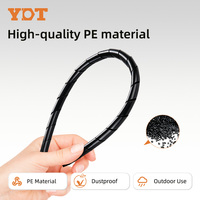 Envoltura Espiral de Plástico PE Negro para Cables, Protector de Cables Divididos y Manguera Aislante para Agrupar Cables