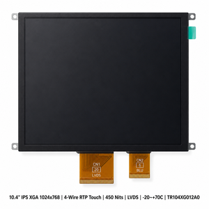 Module d'écran LCD TFT IPS TMK 10,4 pouces 1024x768 XGA 450 Nits rétroéclairage LED LVDS Noir normal 4:3 -20 +70°C Écran HMI industriel - Product Image 1