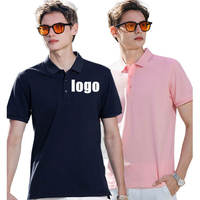 Polo Classique Homme Séchage Rapide 95% Coton Mercerisé 5% Spandex Personnalisable Uniforme Tricoté Foncé Manches Courtes Longues XL
