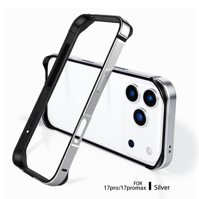 New Aluminum Metal Bumper Four-corner Anti-fall Phone Case for iPhone 16 17 Pro Max Titanium Frame Case