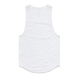 Camiseta de entrenamiento de algodón con logotipo personalizado, ligera, suave, para gimnasio, blanca, lisa, camisetas sin mangas para correr para hombre - Product Image 6