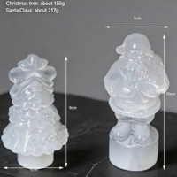 Selenite Naturelle en Gros : Arbre de Noël et Père Noël Sculptés, Pierres de Guérison, Décoration de Fêtes, Figurines Artisanales, Cadeau