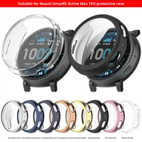 Étui de protection tout-en-un en TPU et verre trempé Amazfit Huami Active Max pour montre A2557