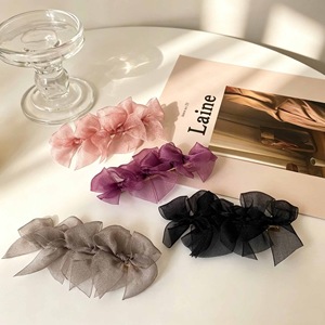 <b>Bow</b> hair <b>clip</b>, Korean style, black lace gauze, super fairy-like, trendy Japanese girly side hair <b>clip</b>. - Product Image 4