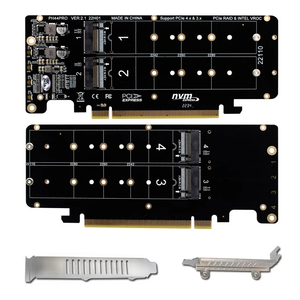 4 порта M.<span class=keywords><strong>2</strong></span> NVME для PCI Express X16 4,0 бифуркационный рейд контроллер M ключ NVME PCIE сплит-карта для 2230 2242 2260 2280 NVME M2 SSD - Product Image 2
